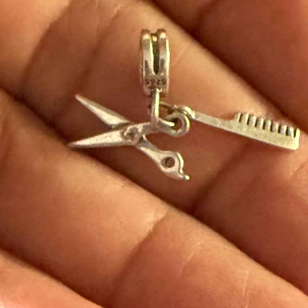 Silver Scissors And Comb Charm - image 6